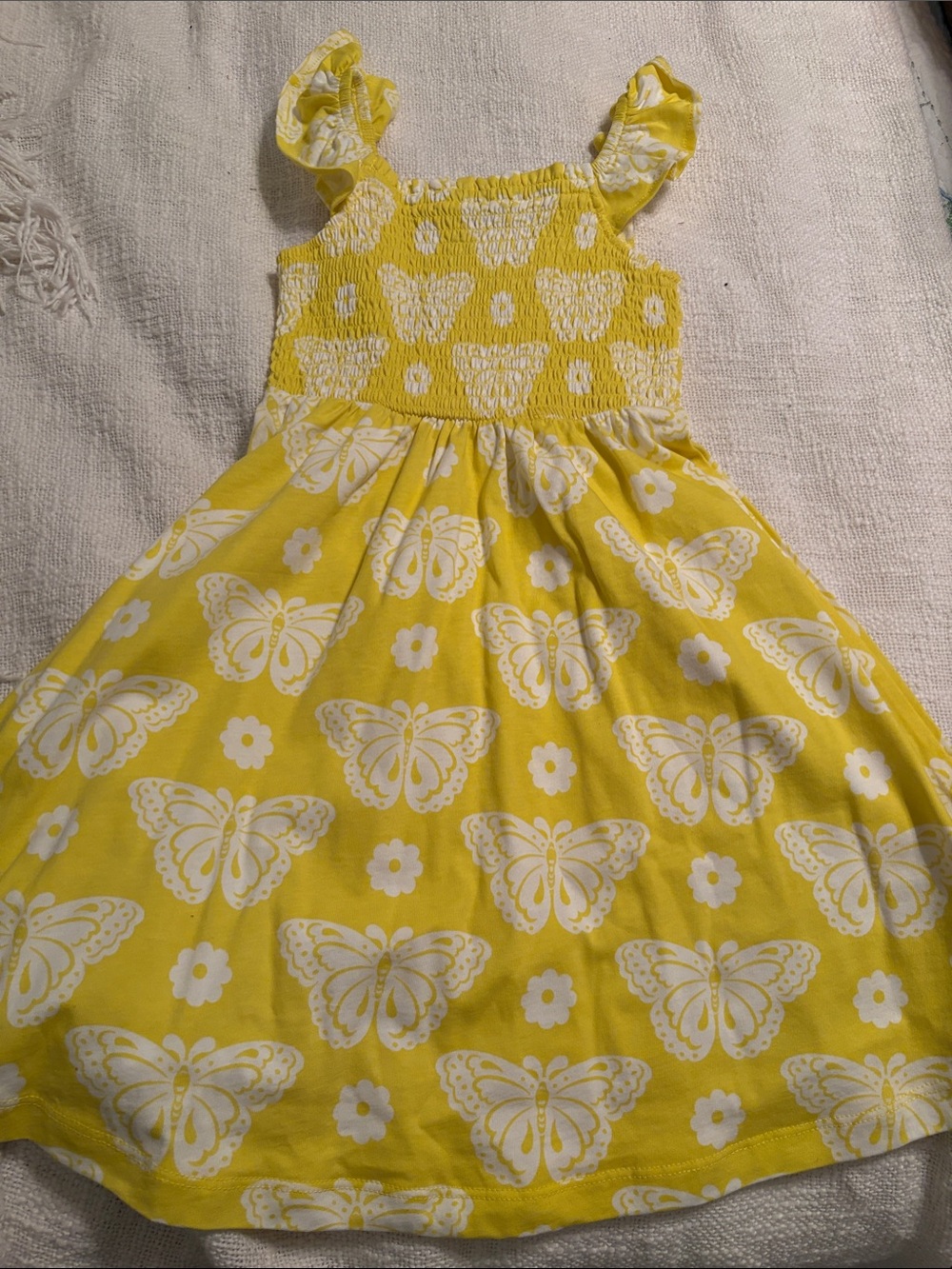 Mini Boden Girls' Yellow Butterfly Sundress size 3-4
